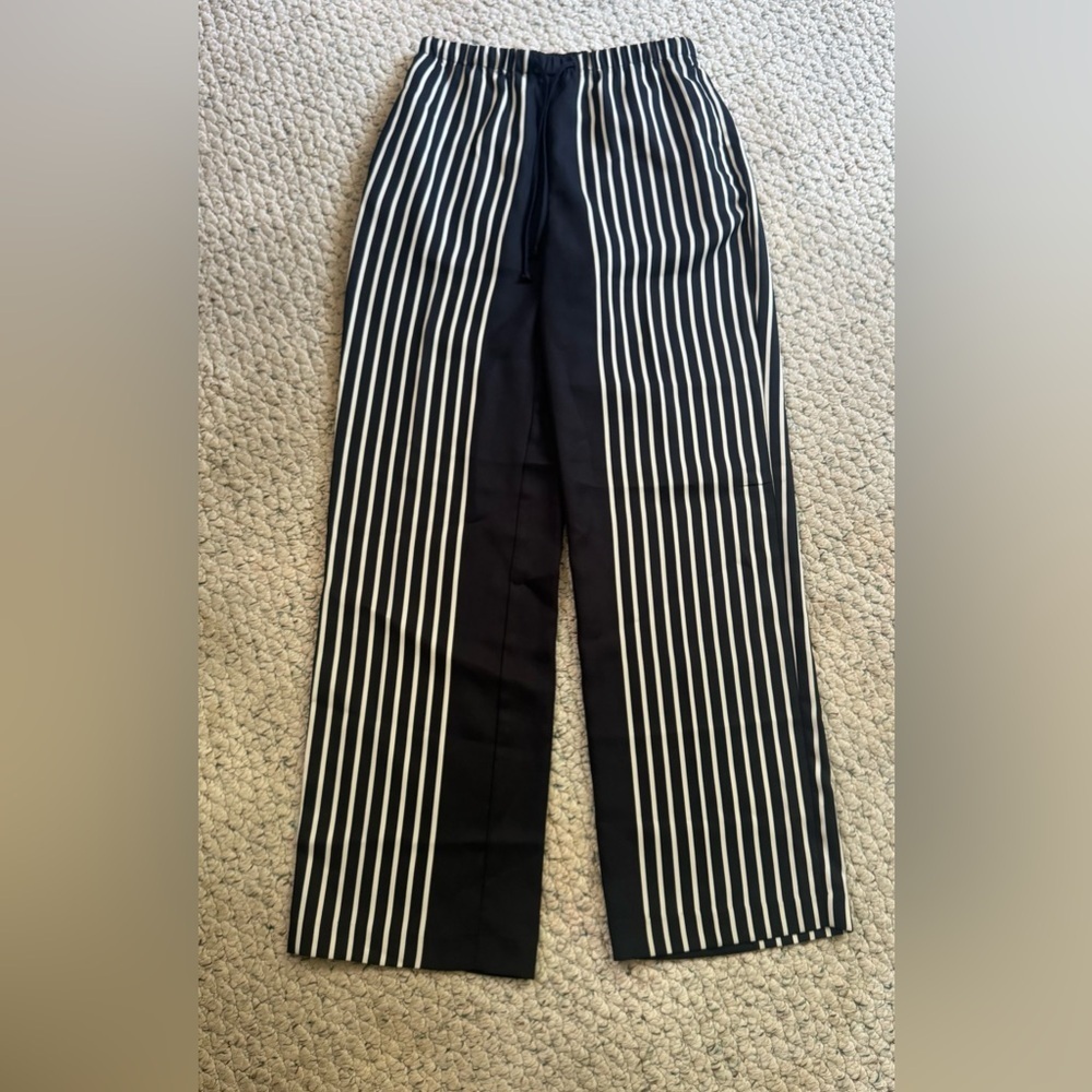 H&M Navy & White Striped Pants